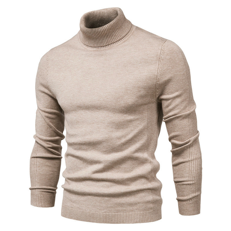 Men's warm knitted turtleneck pullover sweater by Wavlynn, cozy high-neck silhouette soft knit fabric
