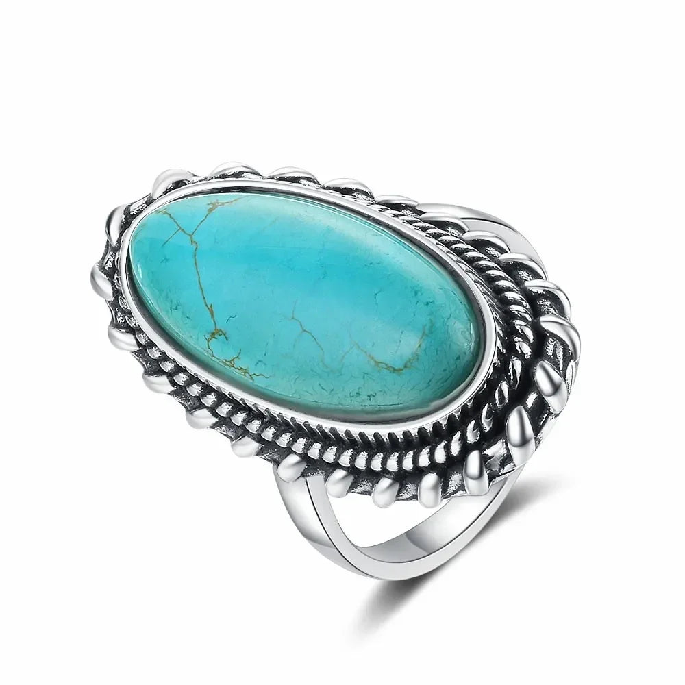 Selena turquoise statement ring elegant designer collaboration bold gemstone band
