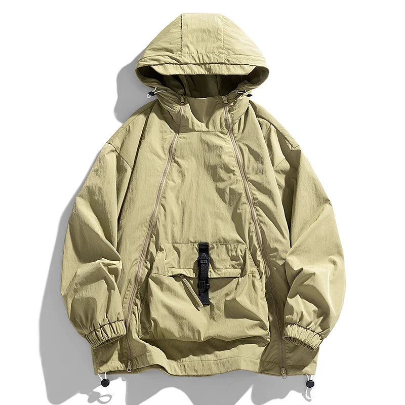 Mayweather sporty anorak windbreaker jacket lightweight weather-resistant relaxed fit with adjustable details
