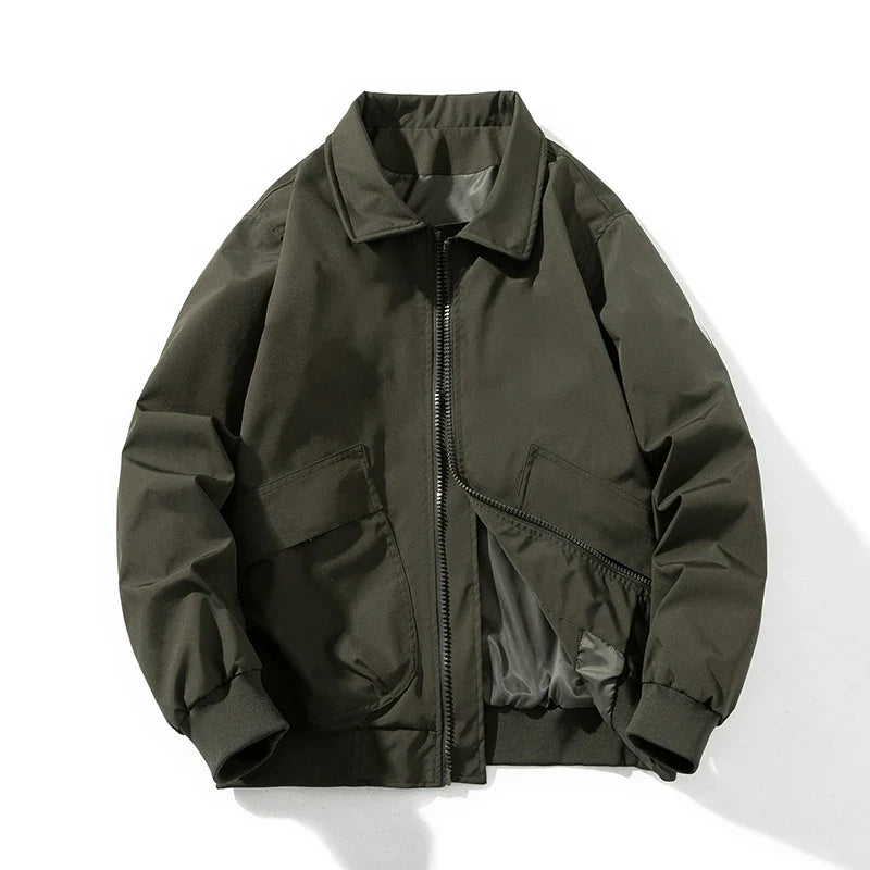 Men's tactical bomber jacket water-resistant quilted lining ribbed cuffs utility pockets structured fit