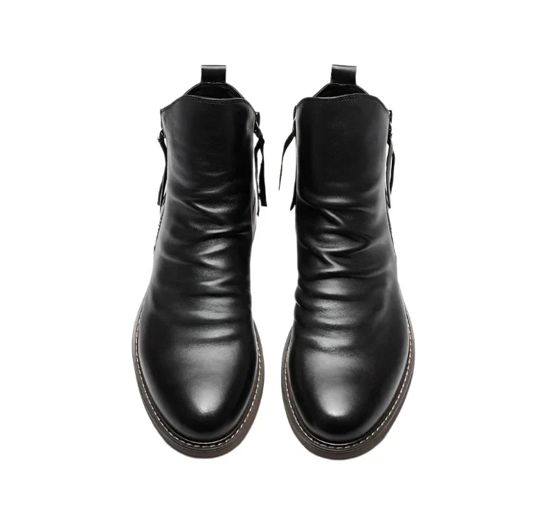 Blake Chelsea boots in rich leather with zipper closure, handcrafted elegant ankle boots for day-to-night wear