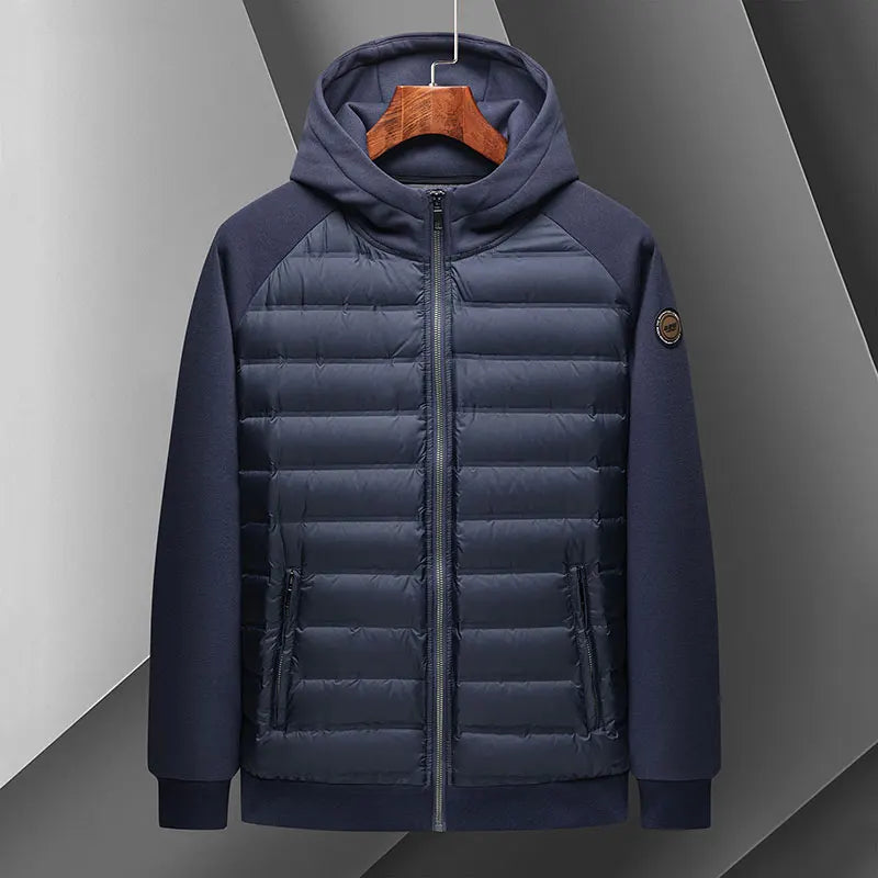 Thermo-Active Hoodie lightweight insulated ribbed body fluffy down underlay loose sporty fit
