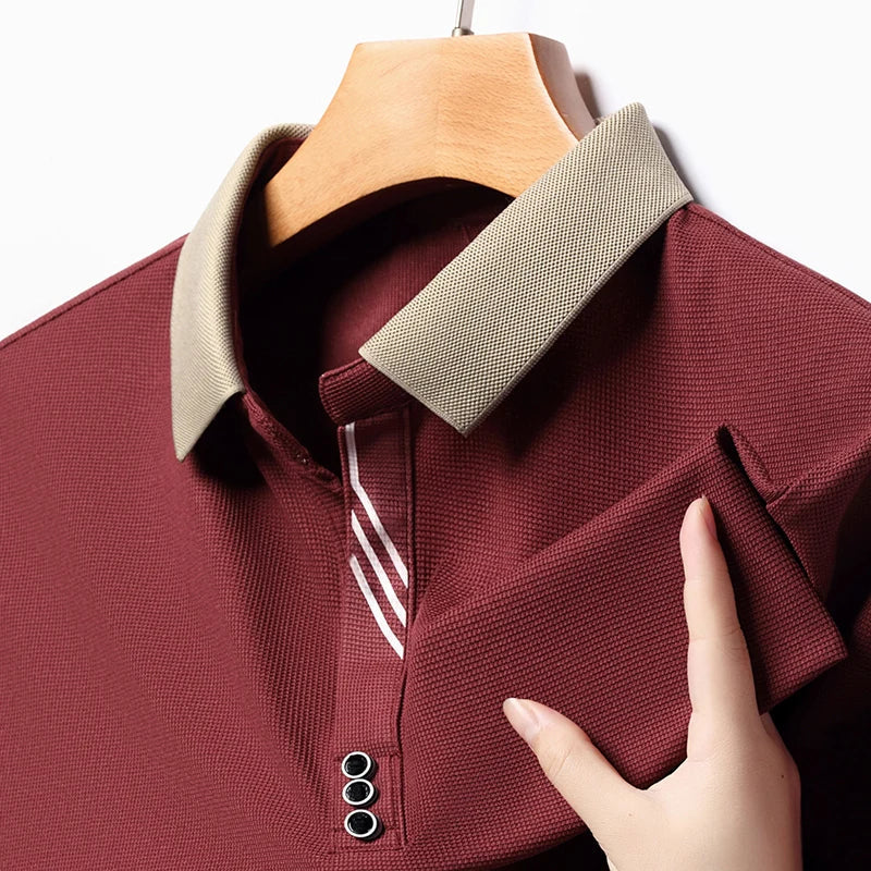 Belgravia stretch polo shirt in classic fit with ribbed collar and cuffs for golf and casual wear
