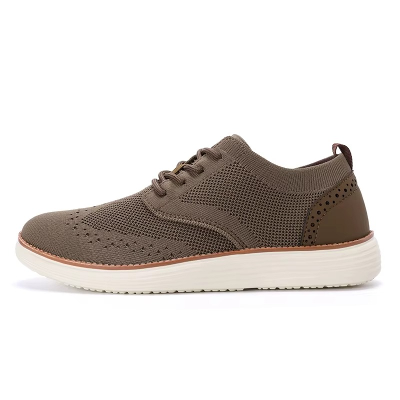 Men's gray lightweight mesh walking sneakers with breathable upper and cushioned sole for all-day support