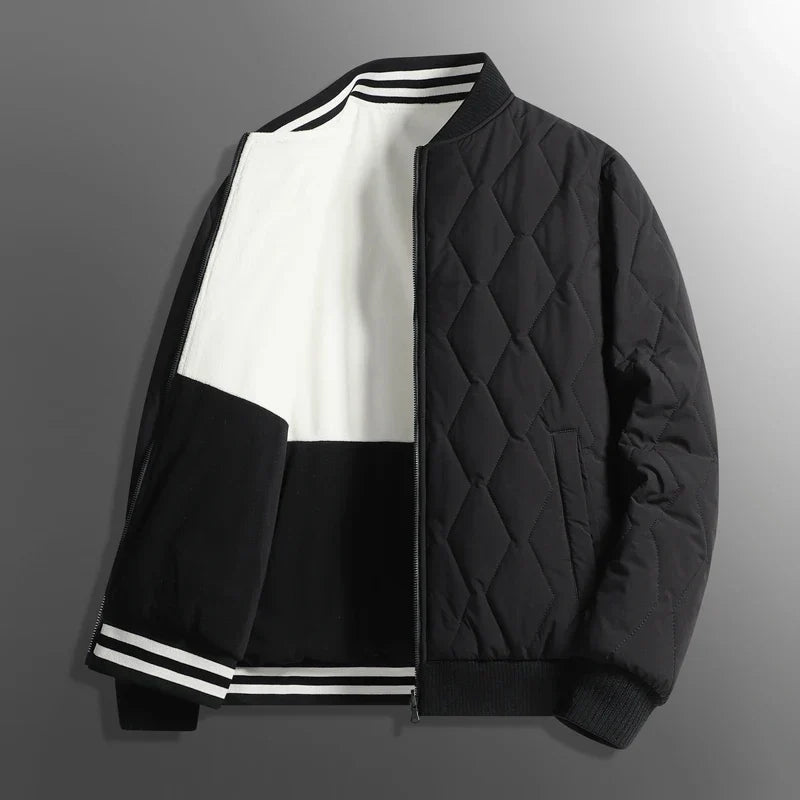 Kaelin reversible bomber jacket two-in-one fleece lining versatile day-to-night comfortable fit