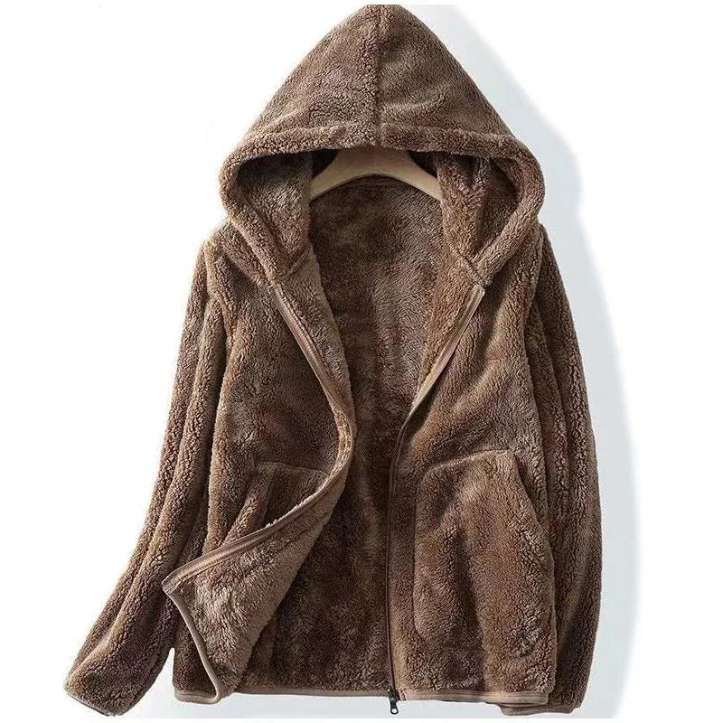 Zevar fleece zip-up hoodie sweatshirt relaxed fit cozy comfortable casual streetwear style