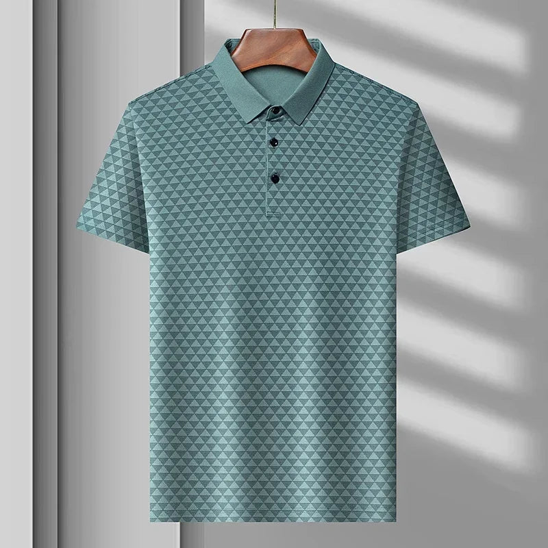 Men's Palmer Wavlynn ice silk moisture-wicking performance polo with striking patterned design