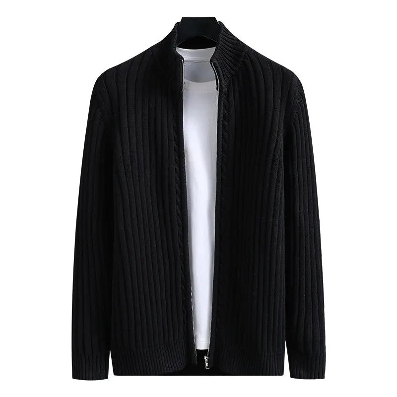 Teo loose-fit cotton ribbed knit sweater in solid neutral, lightweight breathable minimalist design