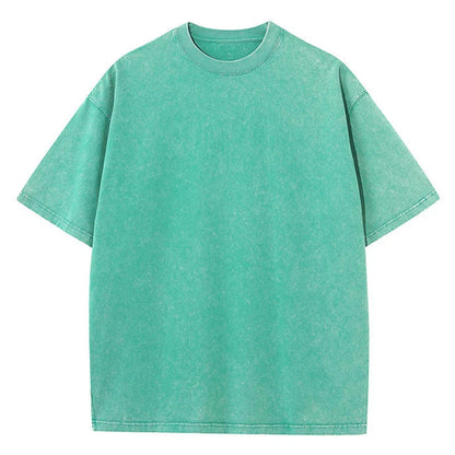 Bravon vintage washed heavyweight cotton tee, oversized boxy fit in garment-dyed faded finish