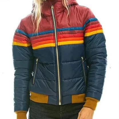 Women's lightweight cotton hooded parka jacket casual zip-up spring outerwear with warm contemporary fit