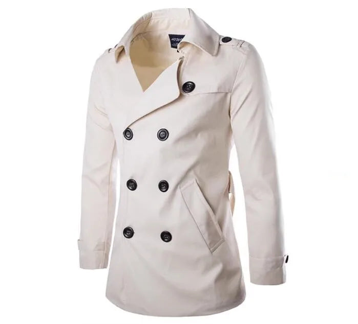 Peter Mens Slim Fit Mid Length Trench Coat By Wavlynn
