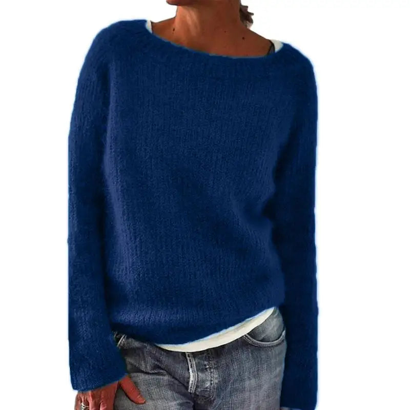 Women's cozy relaxed-fit knit pullover sweater in soft breathable fabric for casual everyday wear