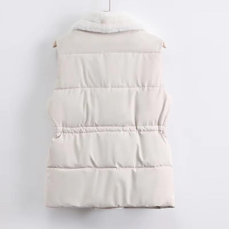 Women's sleeveless down cotton vest suit collar lightweight layering piece for autumn winter