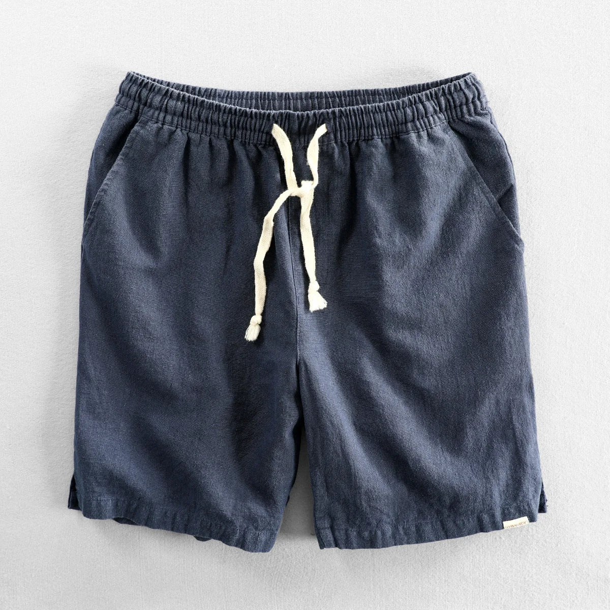 Madrid cotton-linen men's shorts with drawstring waist, tailored cut, breathable summer style