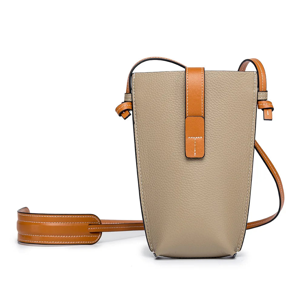 Wavlynn Catherine compact vertical crossbody bag in vegan PU leather with adjustable strap