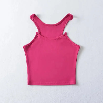 White sleeveless tank top with invisible straps, slimming fit, lightweight breathable fabric for layering
