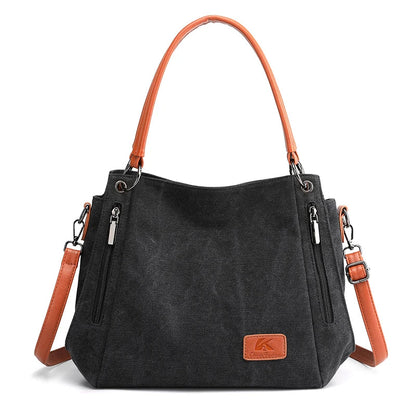 TrendAura Veyora Luxe canvas tote bag minimalist style spacious interior with secure zipper closure