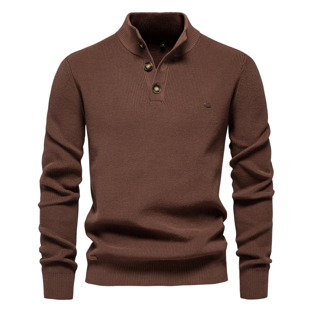 Men's Maplewood classic buttoned sweater with subtle button detail for sophisticated everyday style
