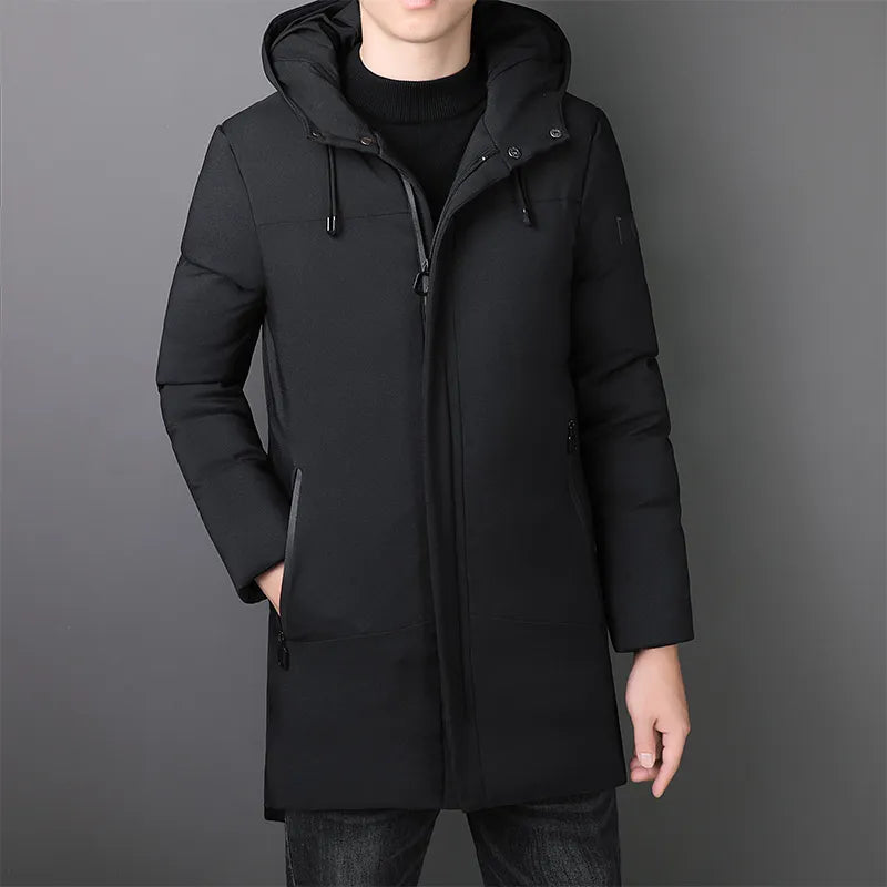 Nyron men's navy blue puffer jacket with duck down insulation and tailored fit