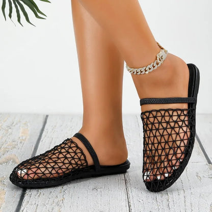 Women's Suzette mesh sandals in neutral tones, breathable open design with cushioned support