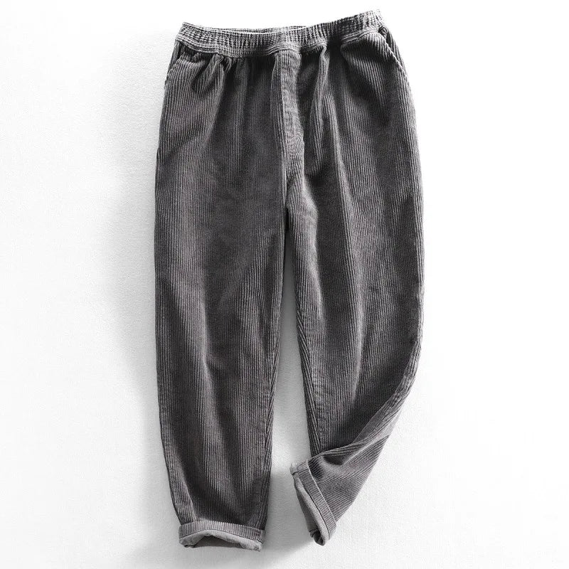 Oslo cotton corduroy pants vintage style with stretch waistband, soft breathable fabric