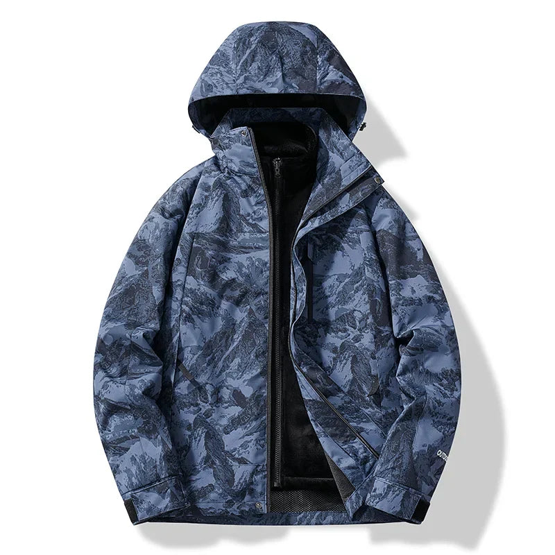 Men's hooded insulated ski jacket full-zip winter coat with clean modern silhouette by Wavlynn