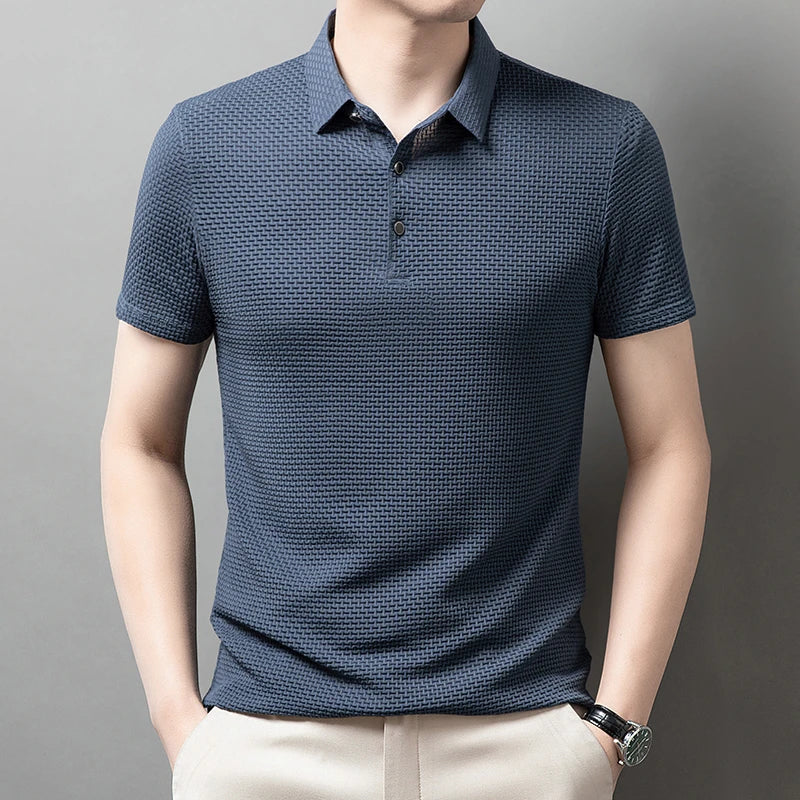 Caedon men's white polo shirt classic fit breathable fabric refined casual style