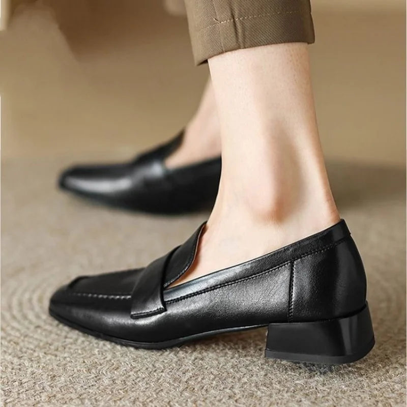 Cassiel women's comfort loafers in neutral leather with minimalist silhouette and all-day support