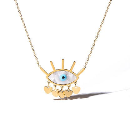 Dainty gold evil eye talisman necklace with delicate chain and mystical protective charm