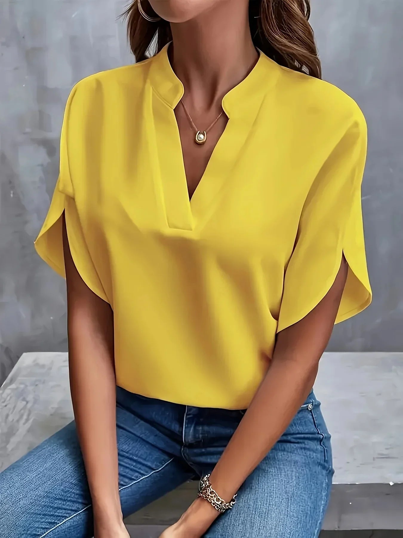 Thalia™ tailored blouse elegant silhouette slim-fit design with sophisticated flowing fabric