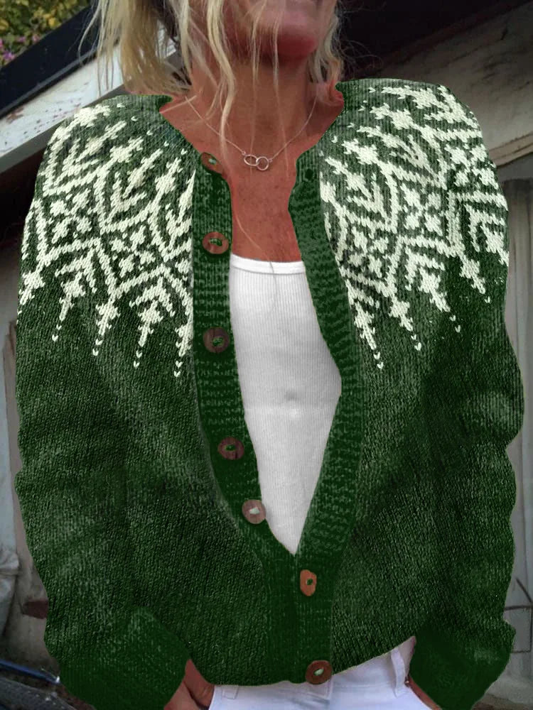 Loose-fitting printed cardigan in soft breathable fabric, relaxed elegant style for effortless layering