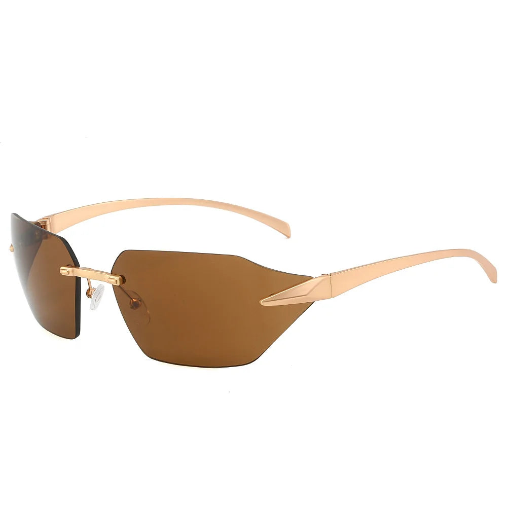 Vista Barcelona rimless sunglasses gold-tone metal frames gradient lenses sleek sophisticated design