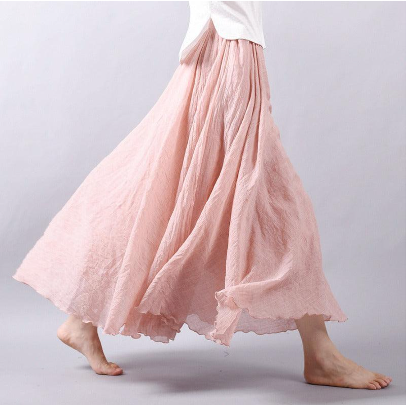 Eliana flowy maxi skirt light summer silhouette elegant relaxed long draped cut for women