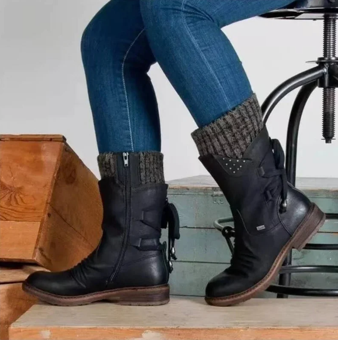 Julia™ classic everyday boots in neutral tones with cushioned insole and timeless clean silhouette