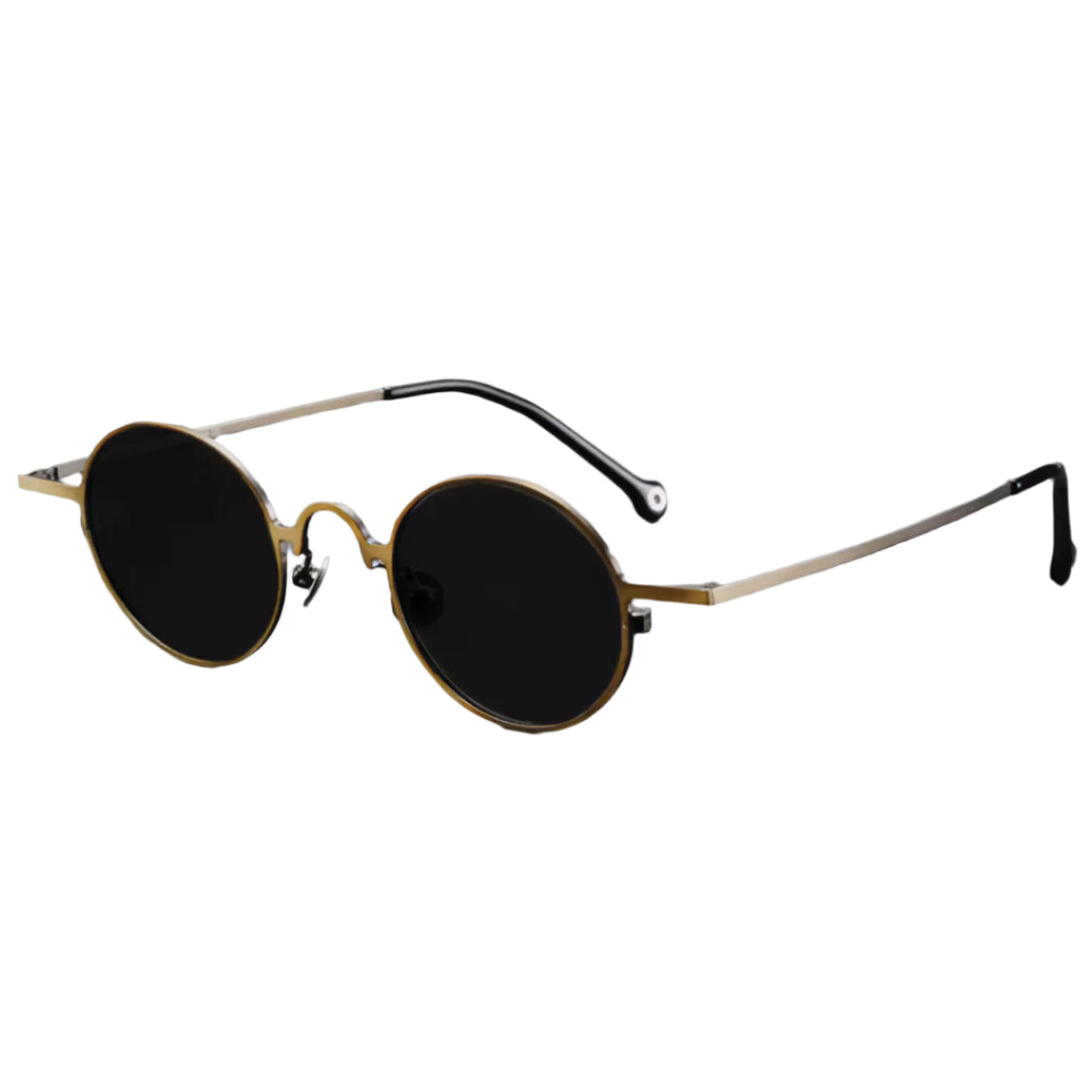 Ultralight round titanium sunglasses with polarized anti-glare lenses for all-day comfort