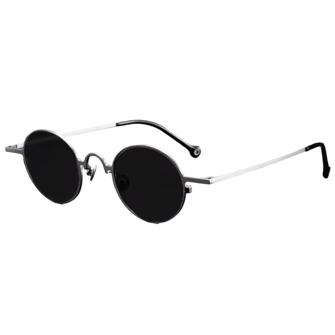 Ultralight round titanium sunglasses with polarized anti-glare lenses for all-day comfort