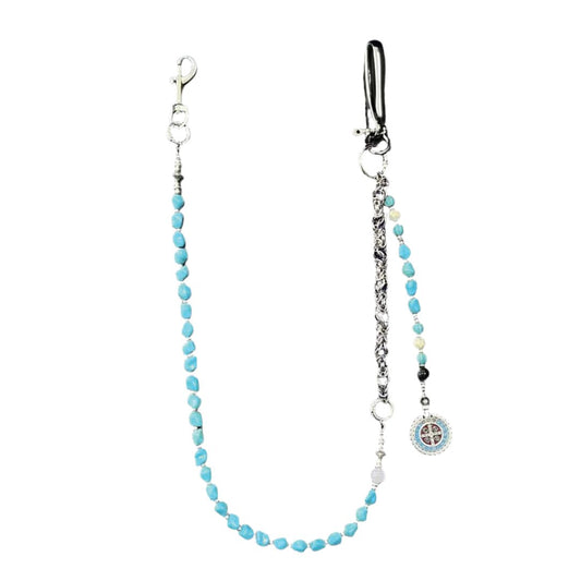 Turquoise Stone Wallet Chain - Wavlynn