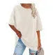 White oversized cotton T-shirt relaxed fit with dropped shoulders for effortless casual style