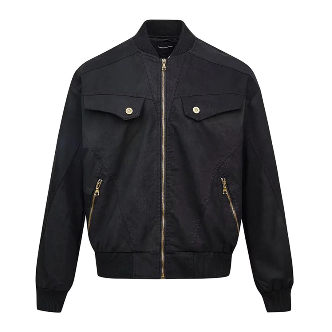 Delon loose fit corduroy bomber jacket with ribbed cuffs and washed vintage character