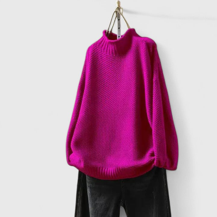 Jordyn sophisticated women's sweater in neutral tone, tailored feminine silhouette with luxurious soft knit