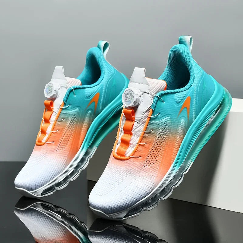 Wavlynn men's air cushioned training shoes lightweight mesh upper shock absorbing sole street style