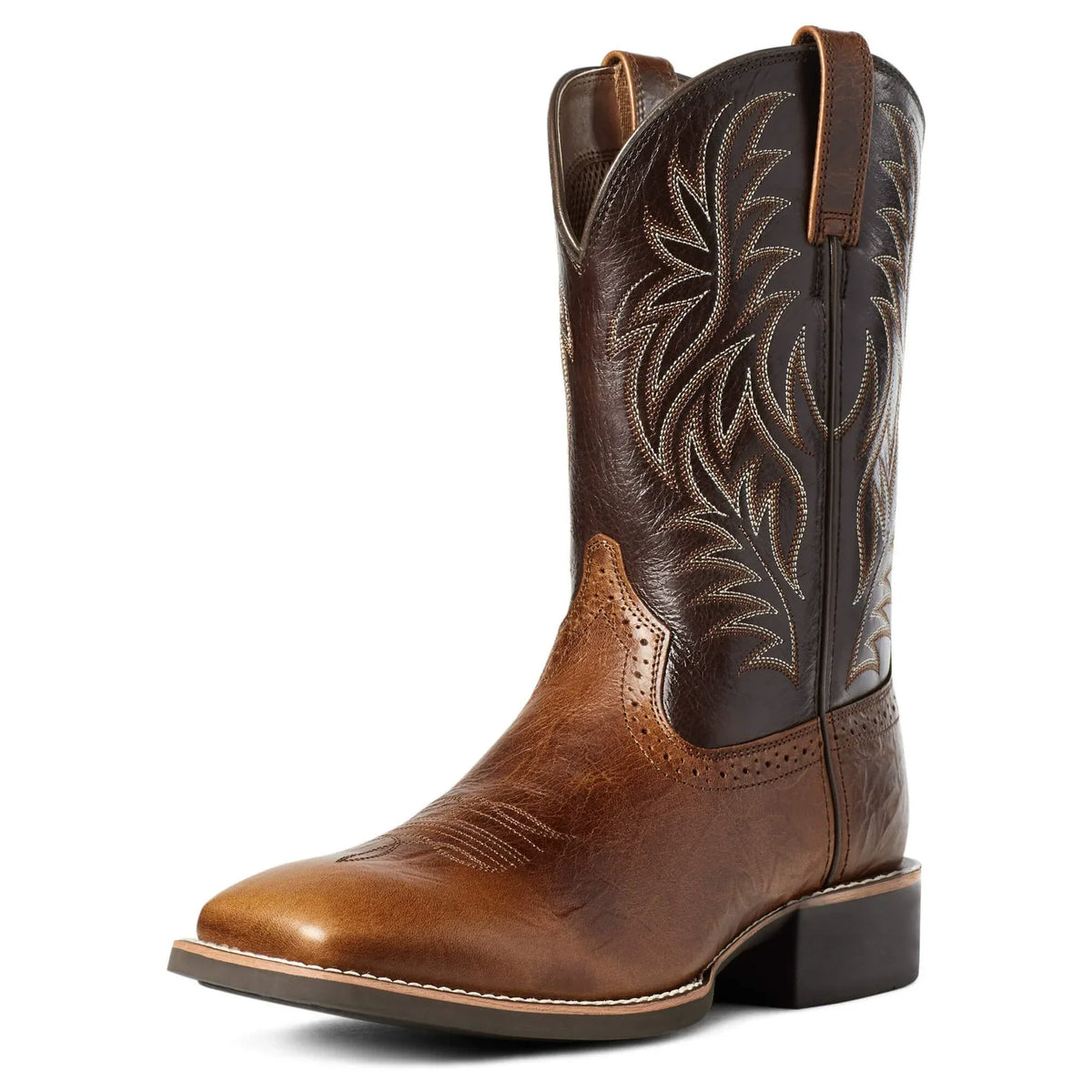 Men's brown leather Western cowboy boots with pointed toe and durable premium craftsmanship