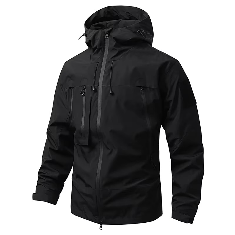 Unisex waterproof windbreaker jacket olive green slim fit with breathable mesh lining for hiking