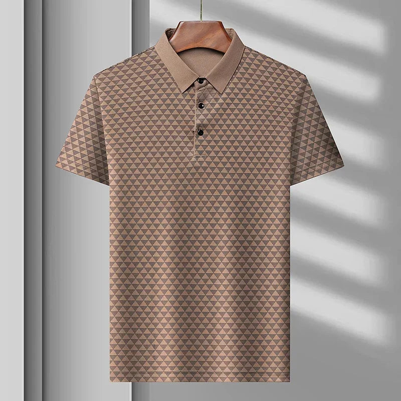 Men's Palmer Wavlynn ice silk moisture-wicking performance polo with striking patterned design