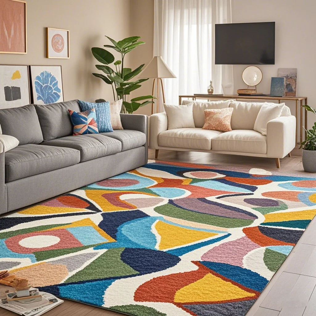 Carpet living room velvet sofa coffee table bedroom dopamine color live stream dirt-resistant floor mat can be hand washed