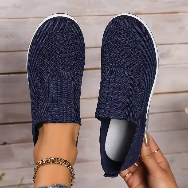 Women's breathable mesh wedge mules with air cushion sole, comfort non-slip walking shoes