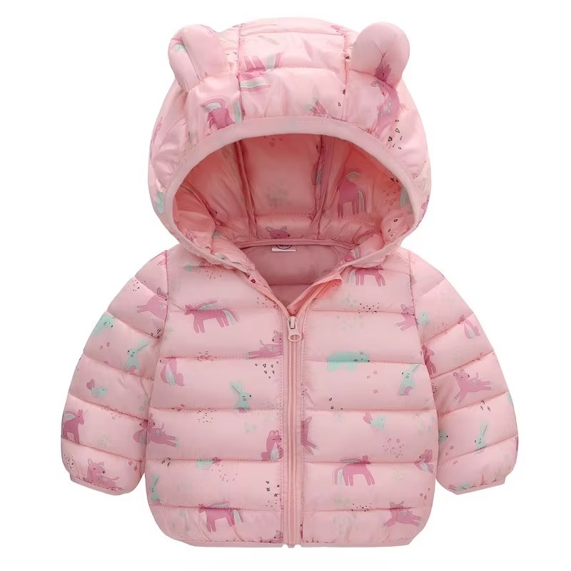 Kids long hoodie jacket thick winter coat navy blue sporty unisex fit for boys girls ages 4-10