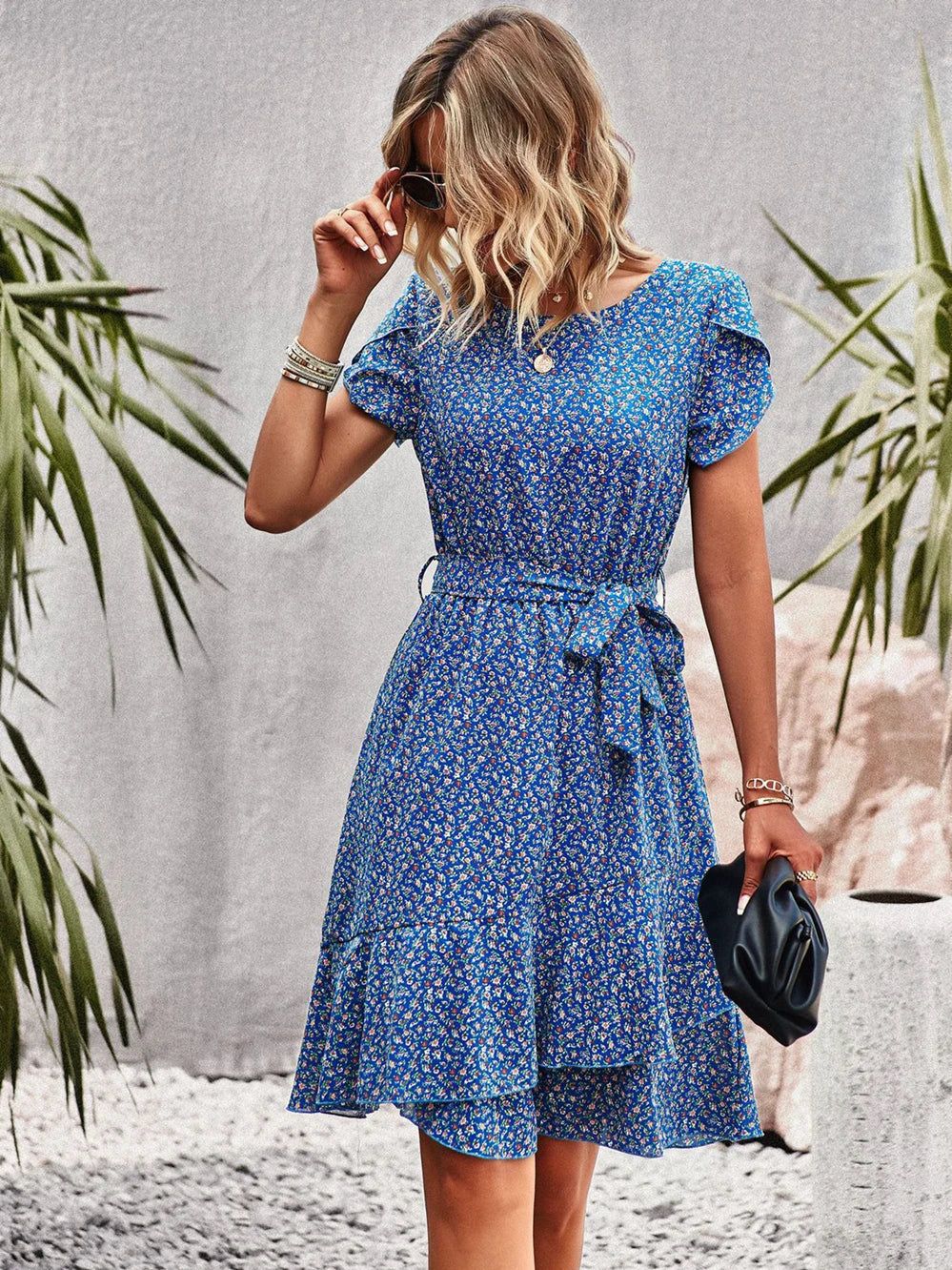 Flowy summer dress lightweight airy design flattering fit perfect for sunny days and warm evenings