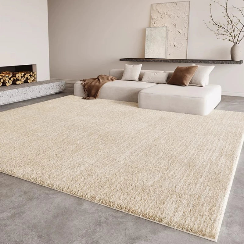 Fluffy Soft Cloakroom Rug Cream Style Living Room Decoration Line Carpet Large Area Rugs for Bedroom Home Thick Plush Floor Mat