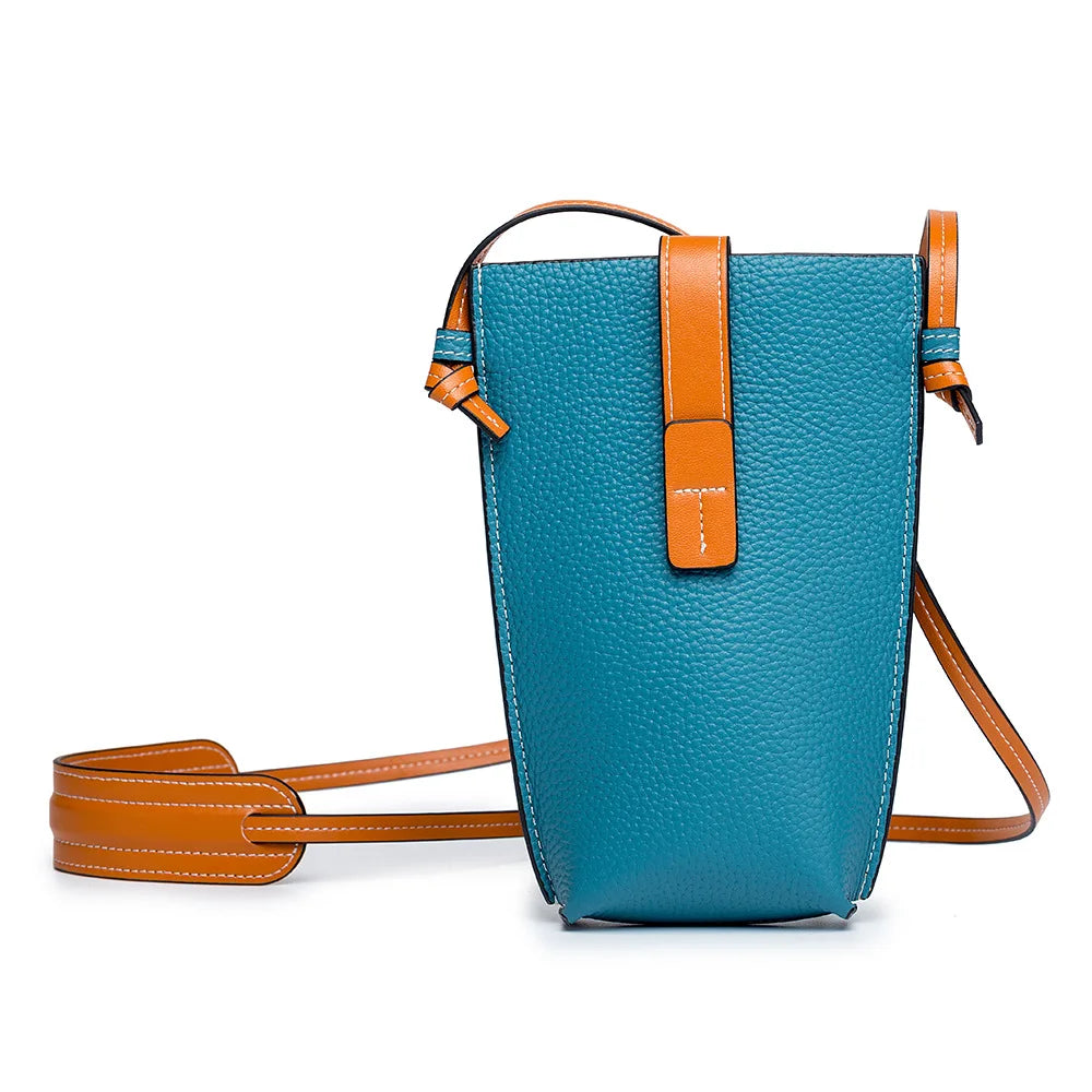 Wavlynn Catherine compact vertical crossbody bag durable vegan PU leather textured finish adjustable strap